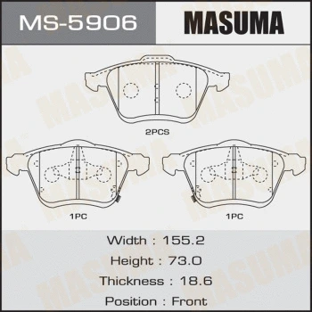 Jeu de mâchoires de frein MASUMA MS-5906