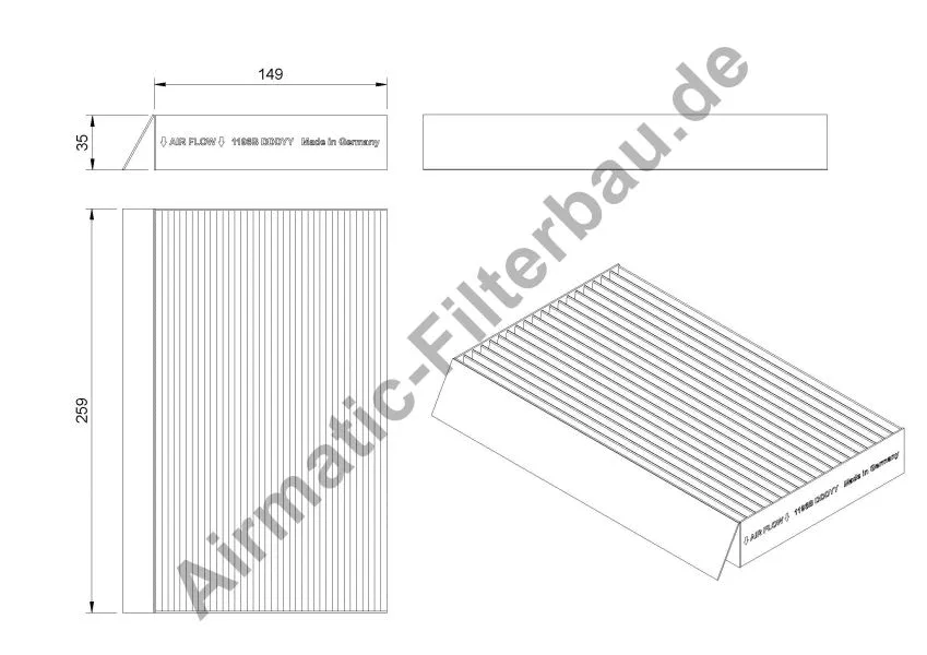 Filtre, air de l'habitacle AIRMATIC Filterbau IF1196B