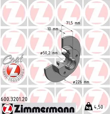 Disque de frein ZIMMERMANN 600.3201.20