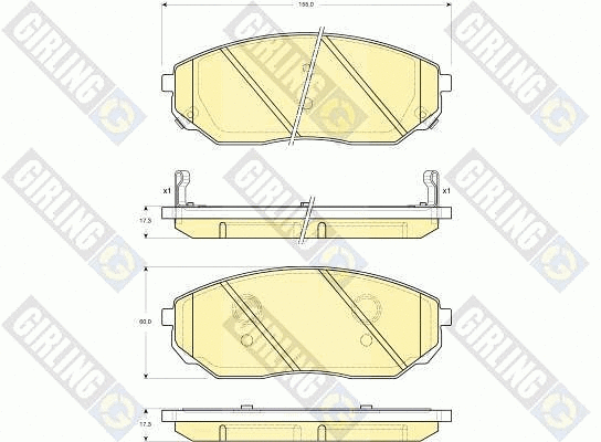 Kit de plaquettes de frein, frein à disque GIRLING 6133439