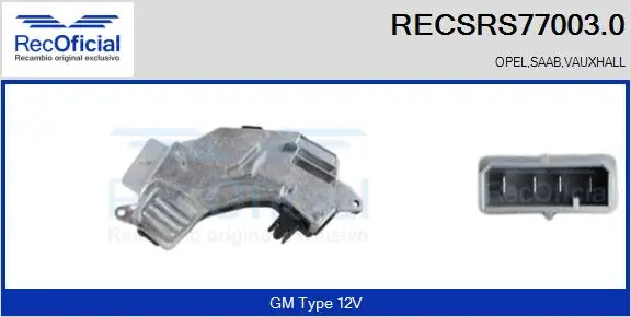 Résistance, pulseur d'air habitacle RECOFICIAL RECSRS77003.0