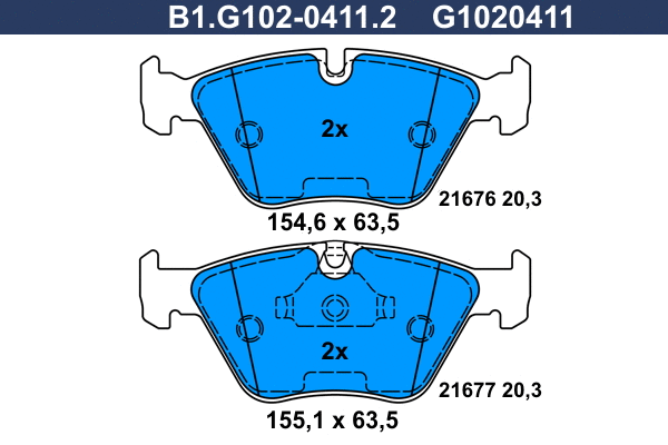 Kit de plaquettes de frein, frein à disque GALFER B1.G102-0411.2