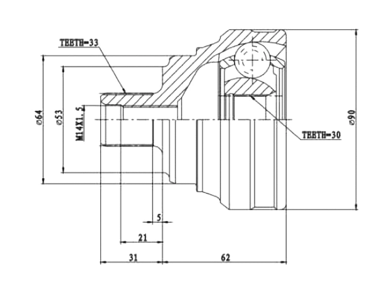 Jeu de joints, arbre de transmission A.Z. Meisterteile AZMT-43-030-1066