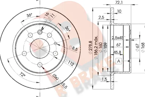 Disque de frein R BRAKE 78RBD15500