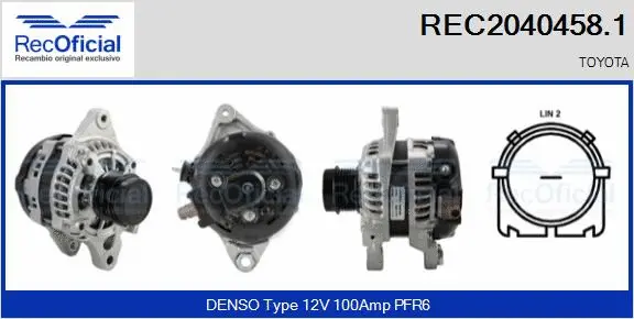 Alternateur RECOFICIAL REC2040458.1