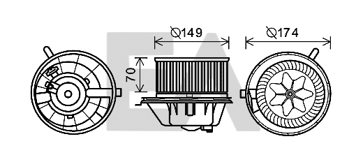 Moteur électrique, pulseur d'air habitacle EACLIMA 42A77004