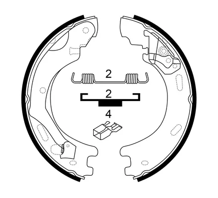 Jeu de mâchoires de frein, frein de stationnement SB BS47001