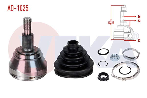 Jeu de joints, arbre de transmission VEKA AD-1025