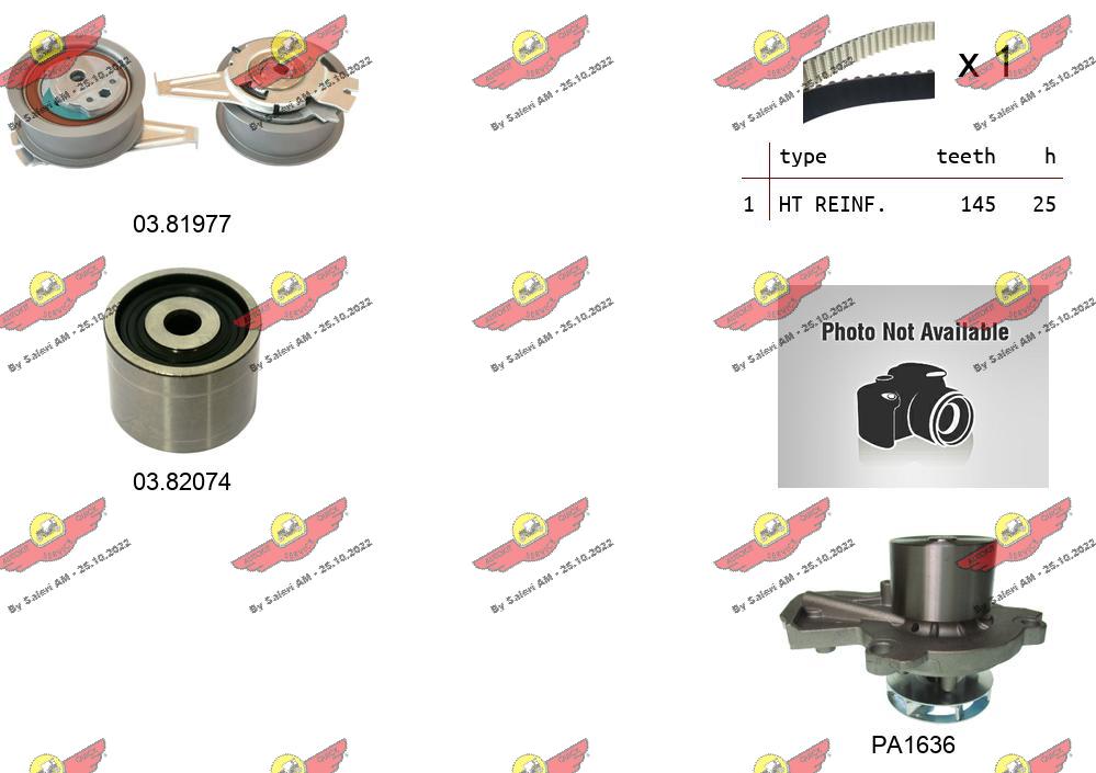 Pompe à eau + kit de courroie crantée AUTOKIT 04.5370PA