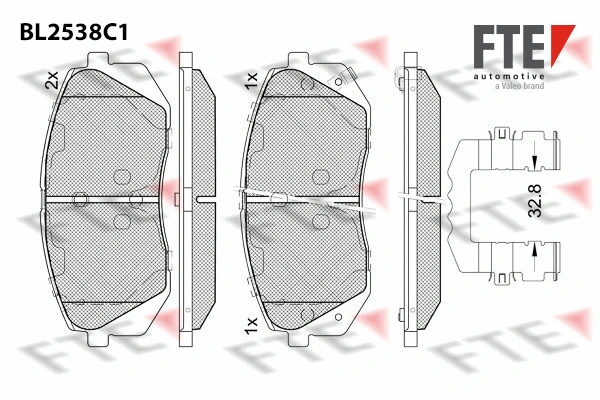 Kit de plaquettes de frein, frein à disque FTE 9011089