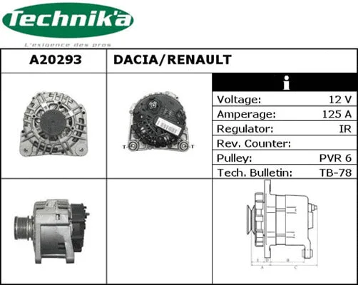 Alternateur Technika A20293