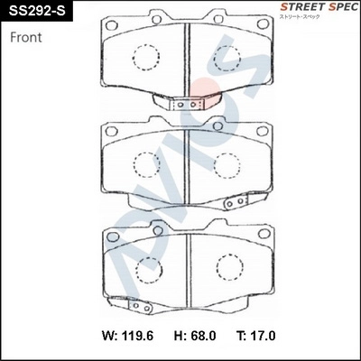 Kit de plaquettes de frein, frein à disque ADVICS SS292-S