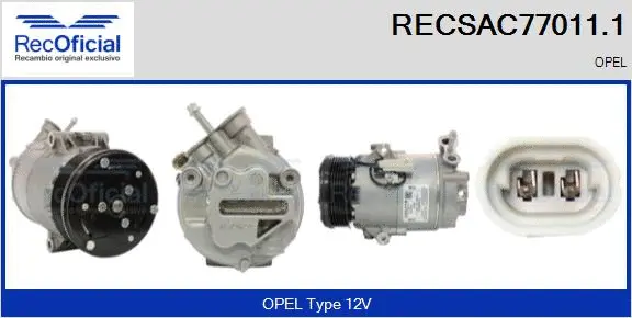 Compresseur, climatisation RECOFICIAL RECSAC77011.1