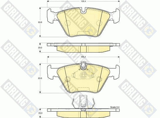 Kit de plaquettes de frein, frein à disque GIRLING 6112642