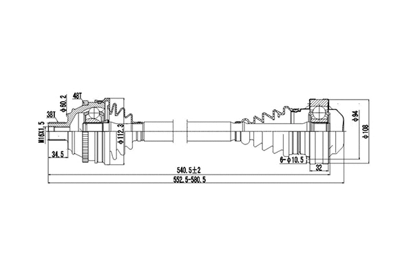 Arbre de transmission DYNAMATRIX DDS261004