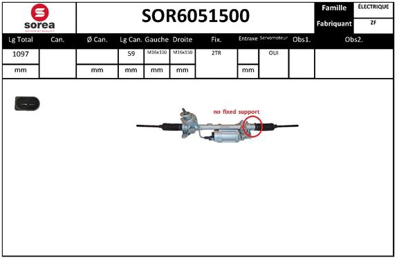Crémaillère de direction SNRA SOR6051500