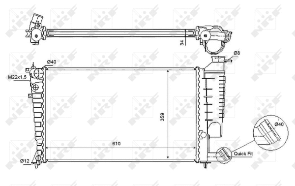 Radiateur, refroidissement du moteur NRF 54715