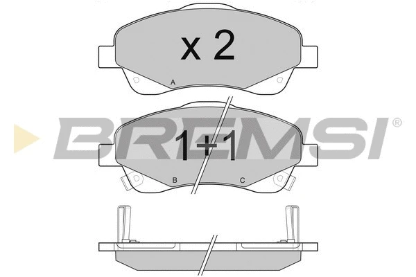 Kit de plaquettes de frein, frein à disque BREMSI BP3094
