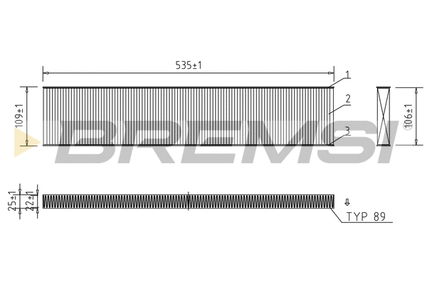 Filtre, air de l'habitacle BREMSI FC0960