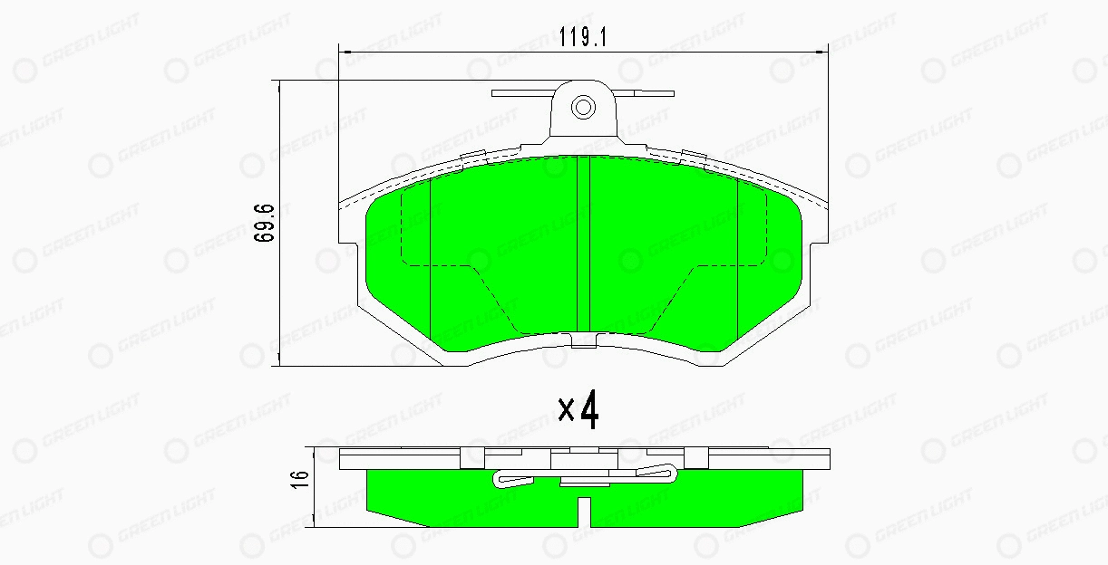 Kit de plaquettes de frein, frein à disque Automotive Adriado GLBP0124