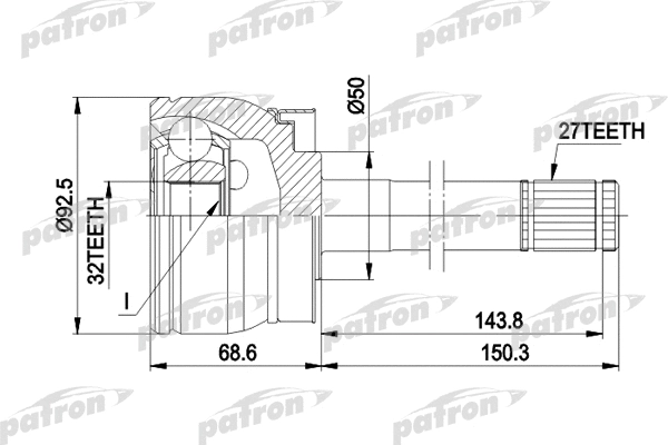 Jeu de joints, arbre de transmission PATRON PCV5032
