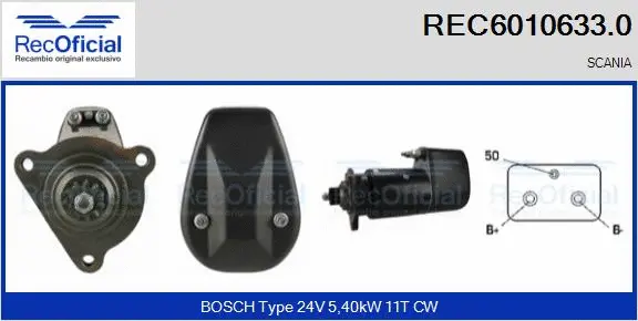 Démarreur RECOFICIAL REC6010633.0