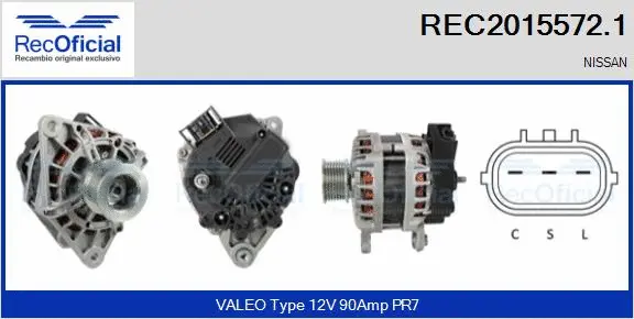 Alternateur RECOFICIAL REC2015572.1