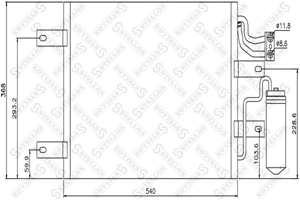 Condenseur, climatisation STELLOX 10-45492-SX