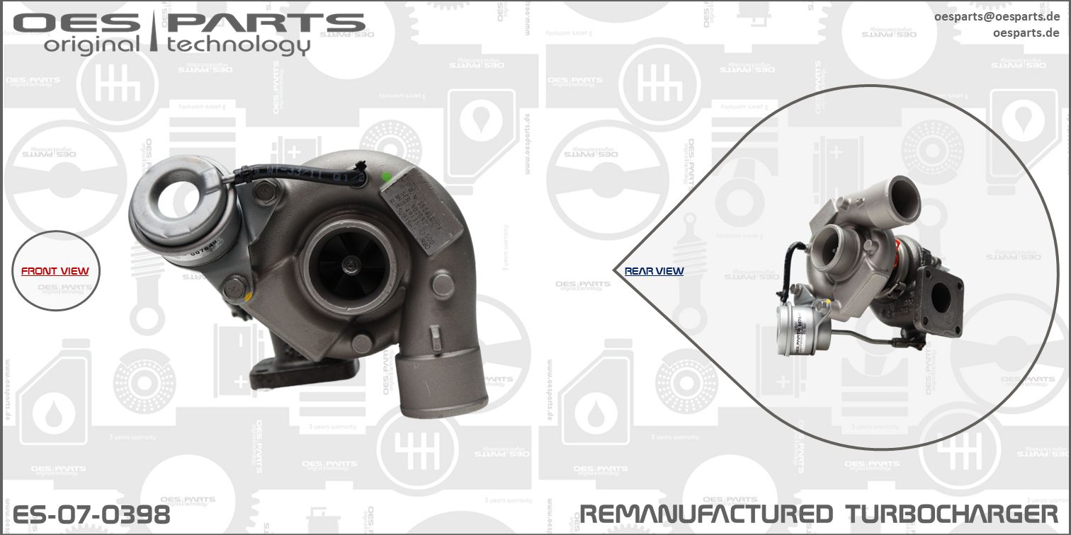 Turbocompresseur, suralimentation OES PARTS ES-07-0398
