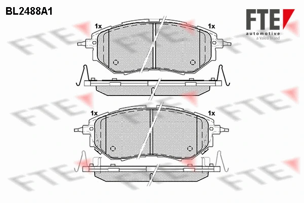 Kit de plaquettes de frein, frein à disque FTE 9010761