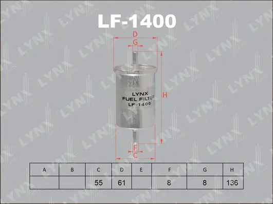 Filtre à carburant LYNXAUTO LF-1400