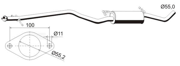 Silencieux central VEGAZ GmbH FS-545ERNS