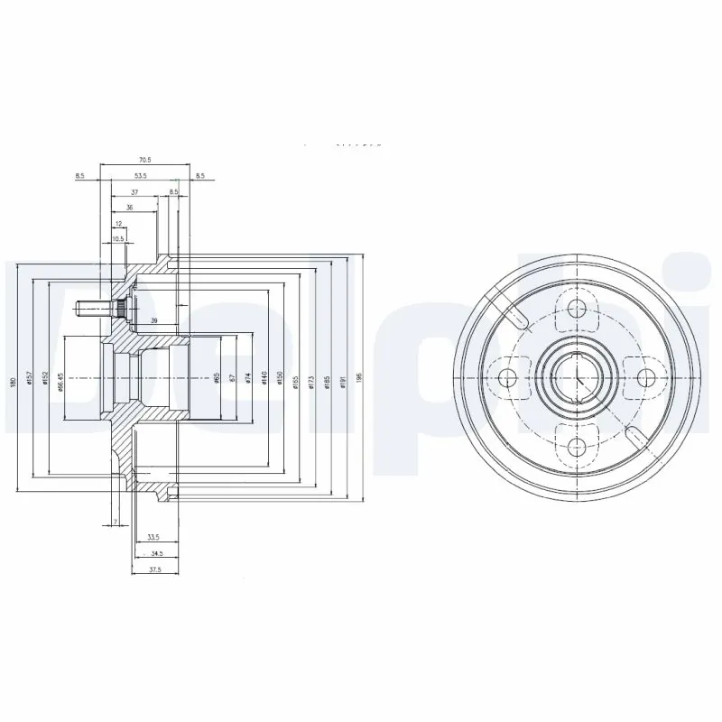 Tambour de frein DELPHI BF518