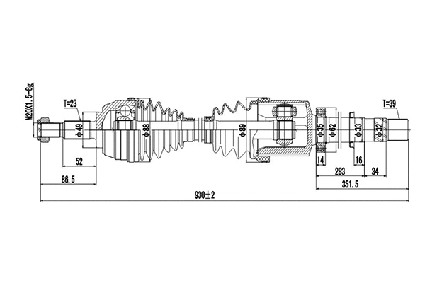 Arbre de transmission DYNAMATRIX DDS250447