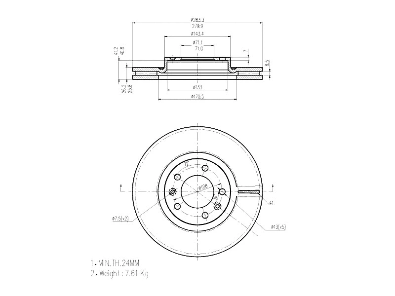 Disque de frein A.Z. Meisterteile AZMT-44-024-1077