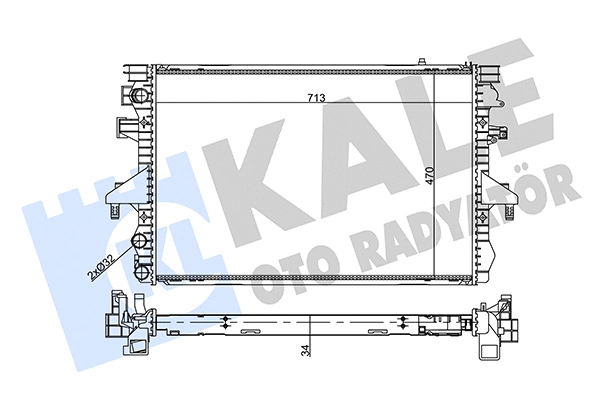 Radiateur, refroidissement du moteur KALE OTO RADYATÖR 356940