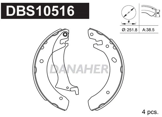 Jeu de mâchoires de frein DANAHER DBS10516