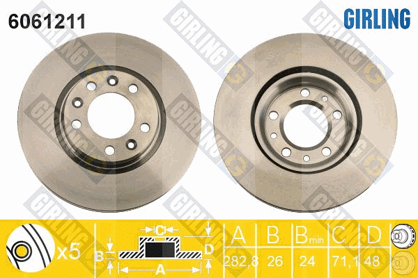 Disque de frein GIRLING 6061211
