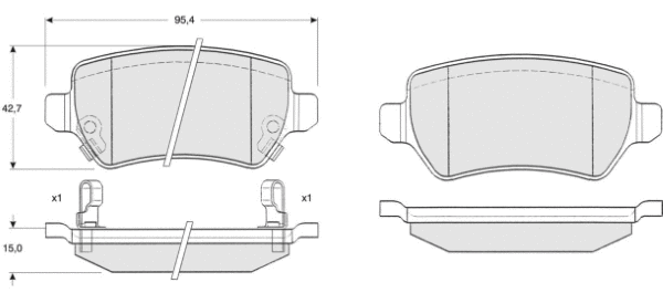 Kit de plaquettes de frein, frein à disque MTR MT464