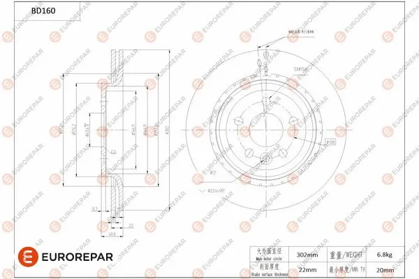 Disque de frein EUROREPAR 1684260280