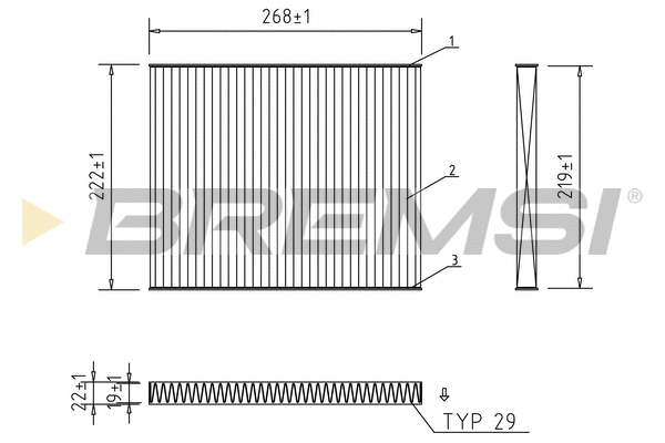 Filtre, air de l'habitacle BREMSI FC0174A