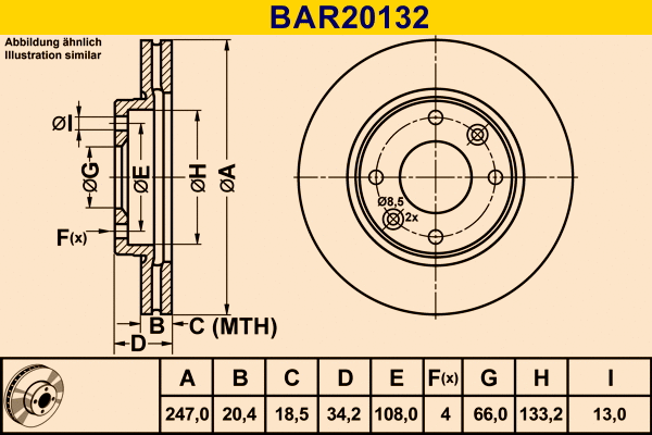 Disque de frein BARUM BAR20132