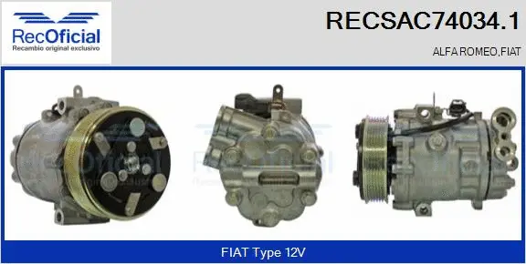 Compresseur, climatisation RECOFICIAL RECSAC74034.1