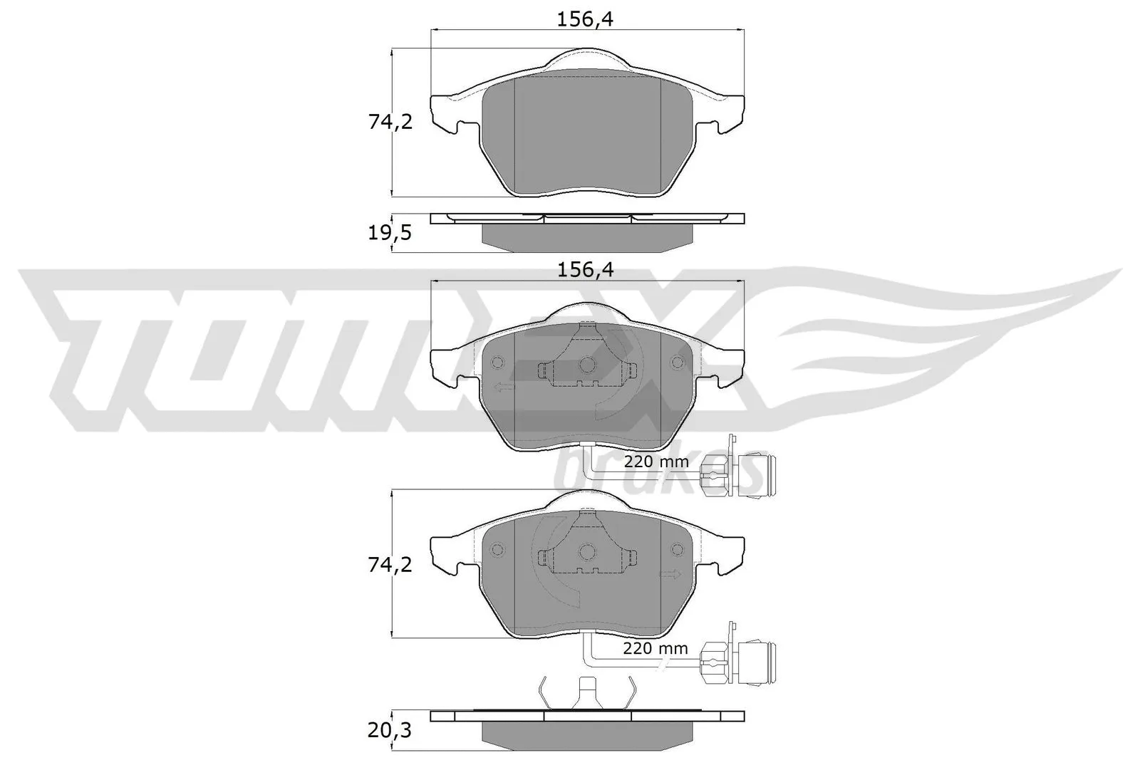 Kit de plaquettes de frein, frein à disque TOMEX Brakes TX 10-941