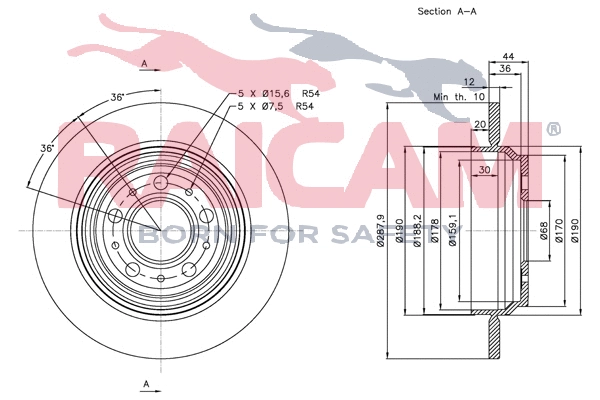 Disque de frein RAICAM RD00963