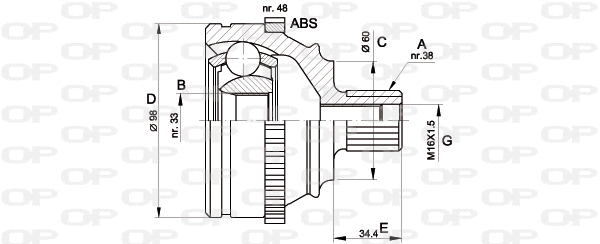 Jeu de joints, arbre de transmission OPEN PARTS CVJ5122.10