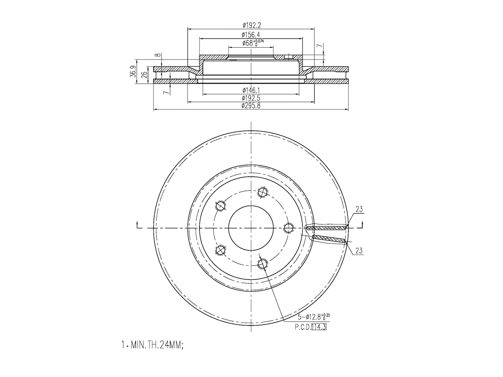 Disque de frein A.Z. Meisterteile AZMT-44-024-1297