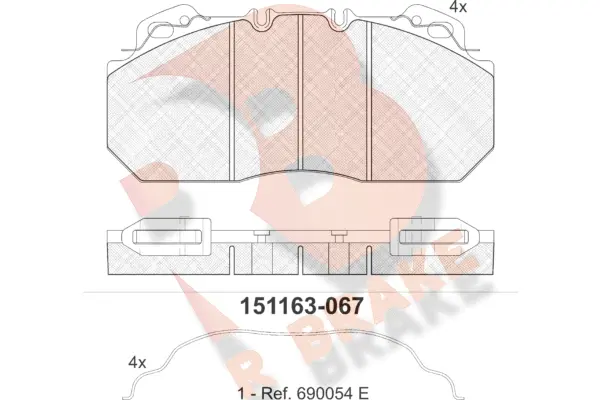 Kit de plaquettes de frein, frein à disque R BRAKE RB1163
