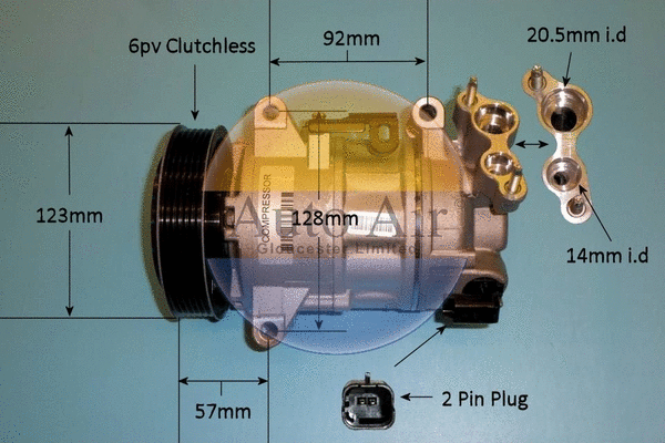 Compresseur, climatisation AUTO AIR GLOUCESTER 14-0231