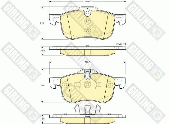 Kit de plaquettes de frein, frein à disque GIRLING 6113742